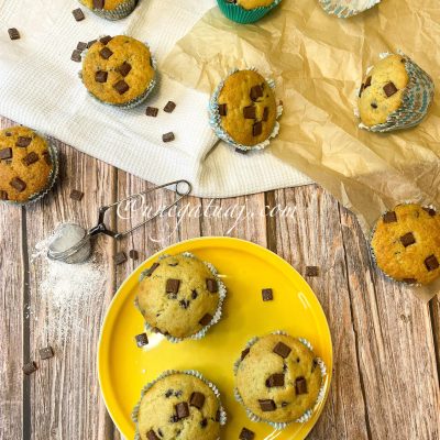 Mafins me copëza çokollate Mafins me copëza çokollate