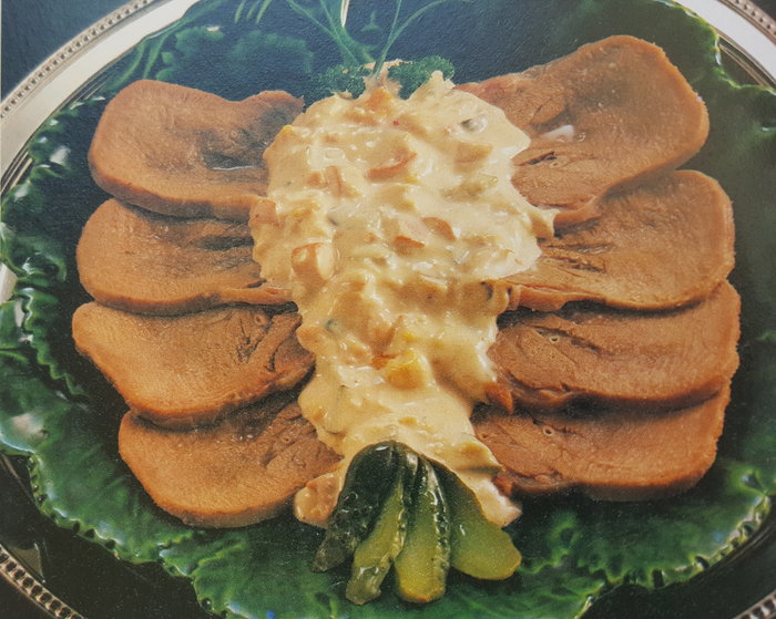 Gjuhë viçi me salcë majoneze