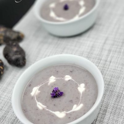 Supë krem me patate vjollcë Supë krem me patate vjollcë