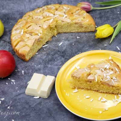 Kek me mollë dhe çokollatë të bardhë Kek me mollë dhe çokollatë të bardhë